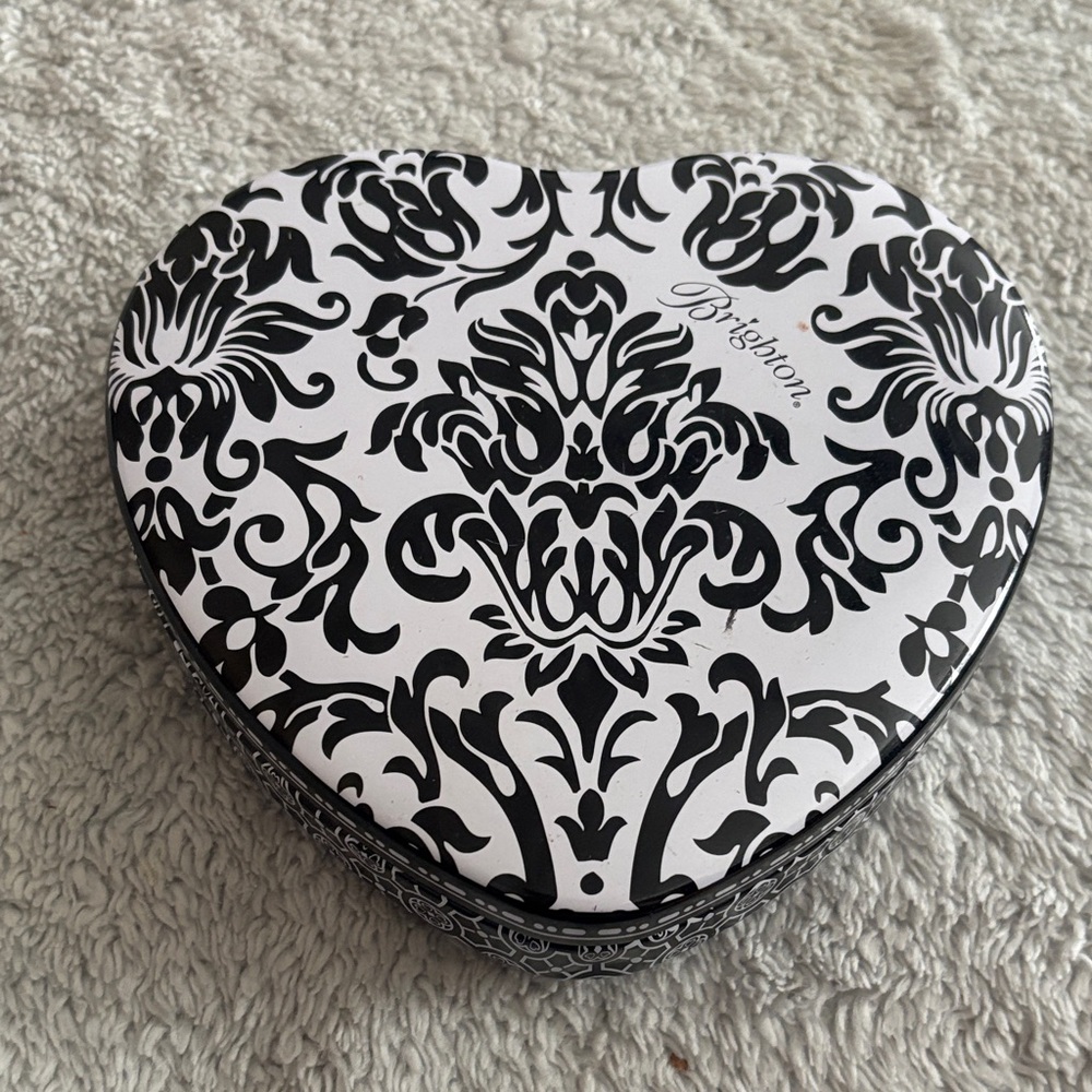 Brighton Monochrome Heart-Shaped Box